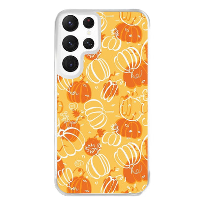 Drawn Pumpkin Pattern Phone Case for Galaxy S22 Ultra