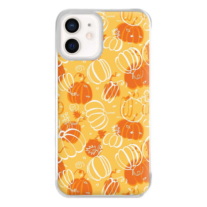 Drawn Pumpkin Pattern Phone Case for iPhone 13 Mini