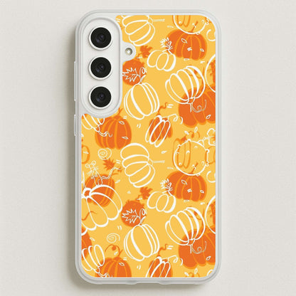 Drawn Pumpkin Pattern Phone Case for Galaxy S25FE