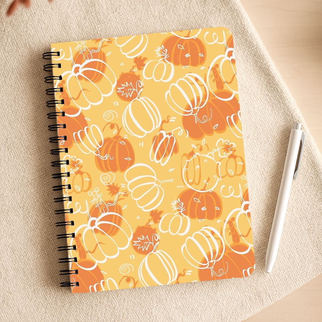 Drawn Pumpkin Pattern Notepad