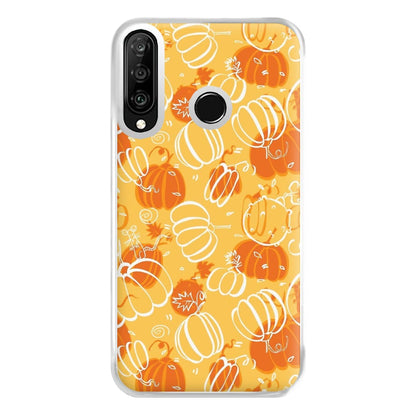 Drawn Pumpkin Pattern Phone Case for Huawei P30 Lite