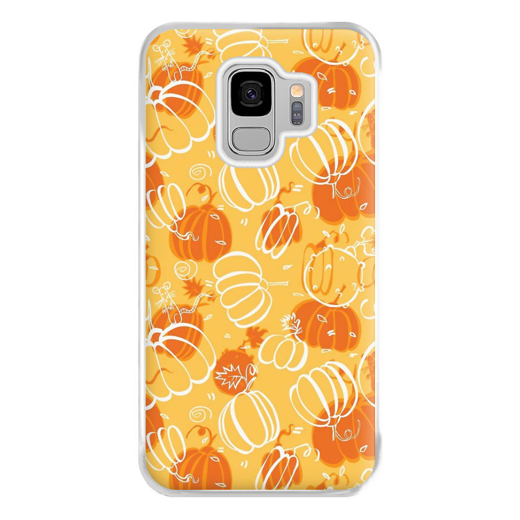 Drawn Pumpkin Pattern Phone Case for Galaxy S9 Plus