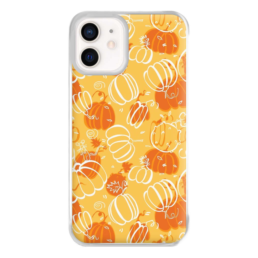 Drawn Pumpkin Pattern Phone Case for iPhone 12 Mini