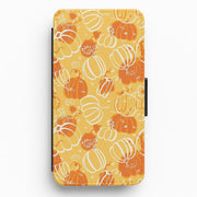 Drawn Pumpkin Pattern Flip / Wallet Phone Case 1