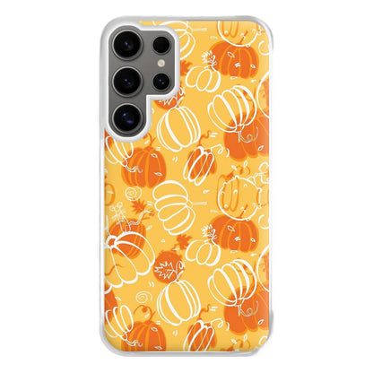 Drawn Pumpkin Pattern Phone Case for Galaxy S24 Ultra