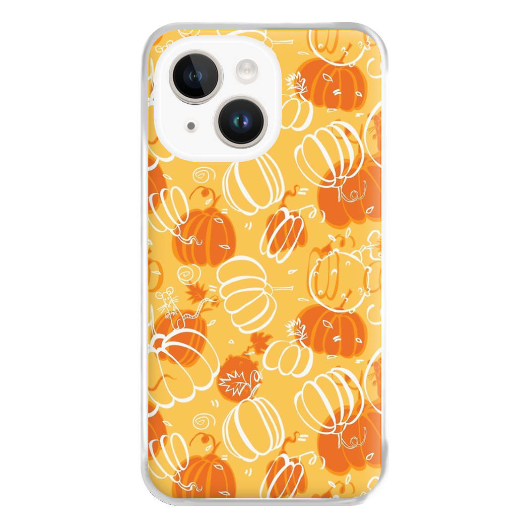 Drawn Pumpkin Pattern Phone Case for iPhone 14 Plus