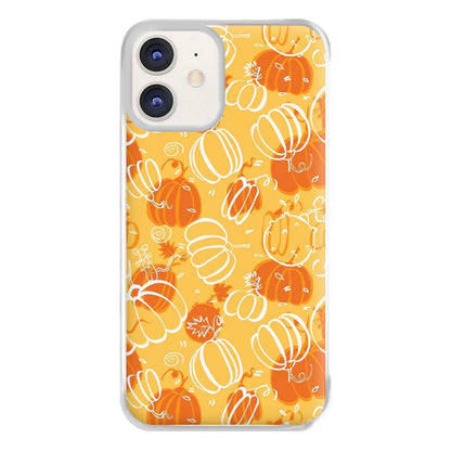 Drawn Pumpkin Pattern Phone Case for iPhone 12 / 12 Pro