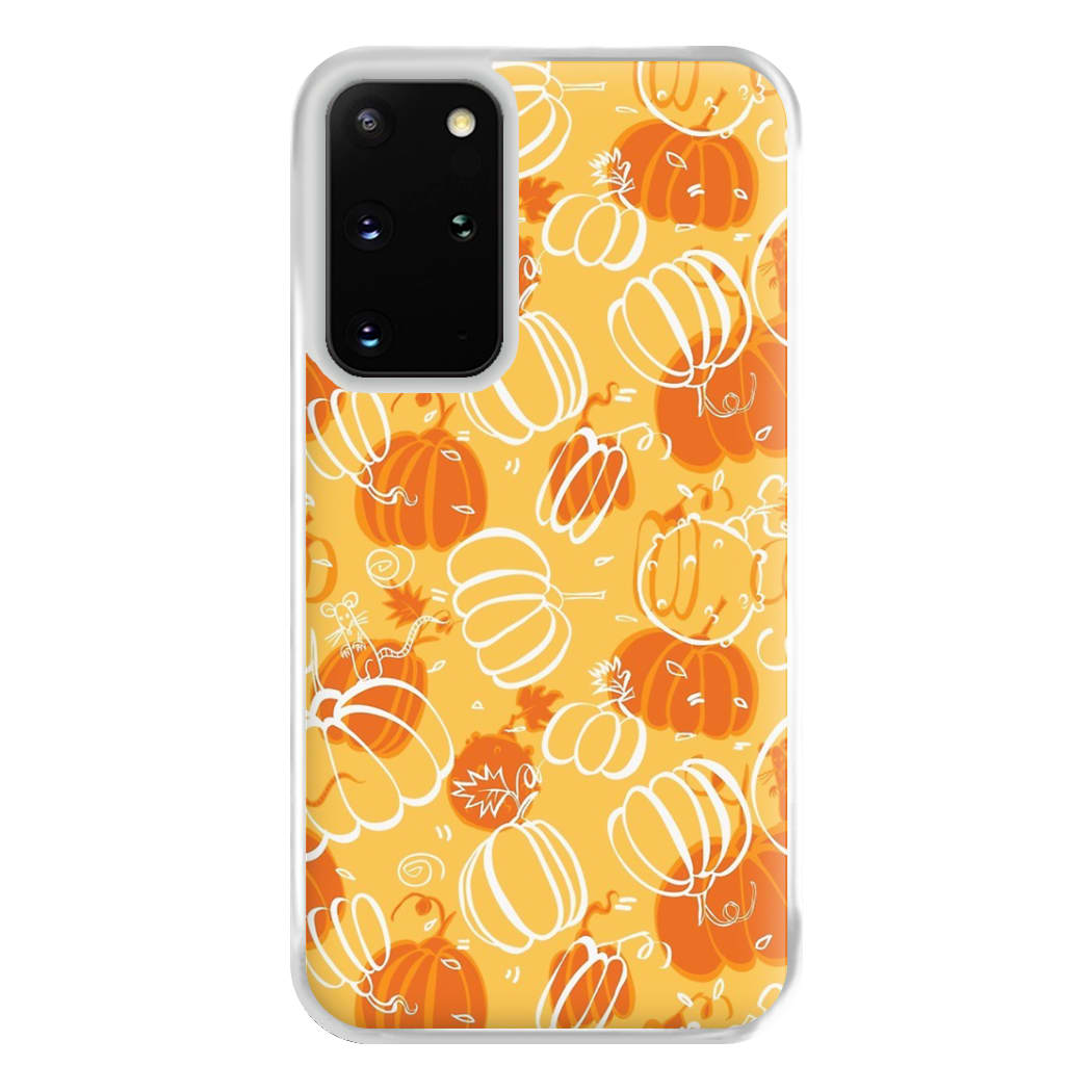 Drawn Pumpkin Pattern Phone Case for Galaxy S20 Plus