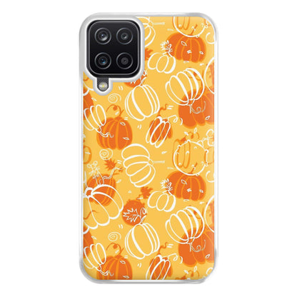 Drawn Pumpkin Pattern Phone Case for Galaxy A12