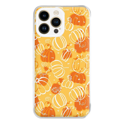 Drawn Pumpkin Pattern Phone Case for iPhone 14 Pro Max