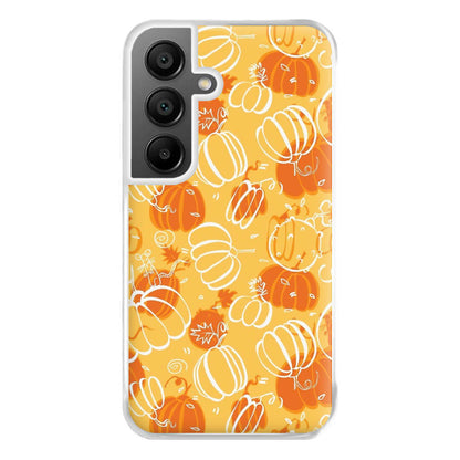 Drawn Pumpkin Pattern Phone Case for Galaxy A55