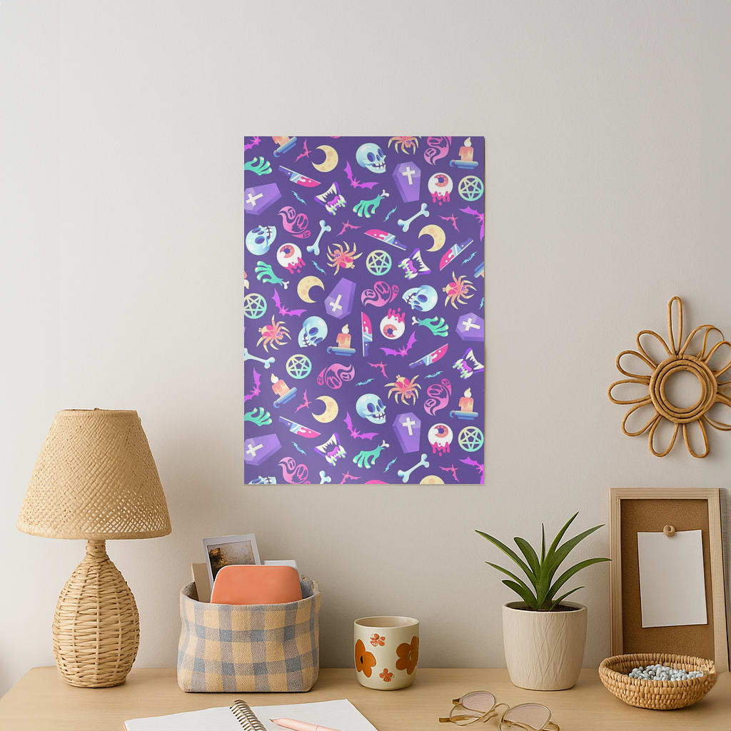 Horroriffic Halloween Pattern Art Print