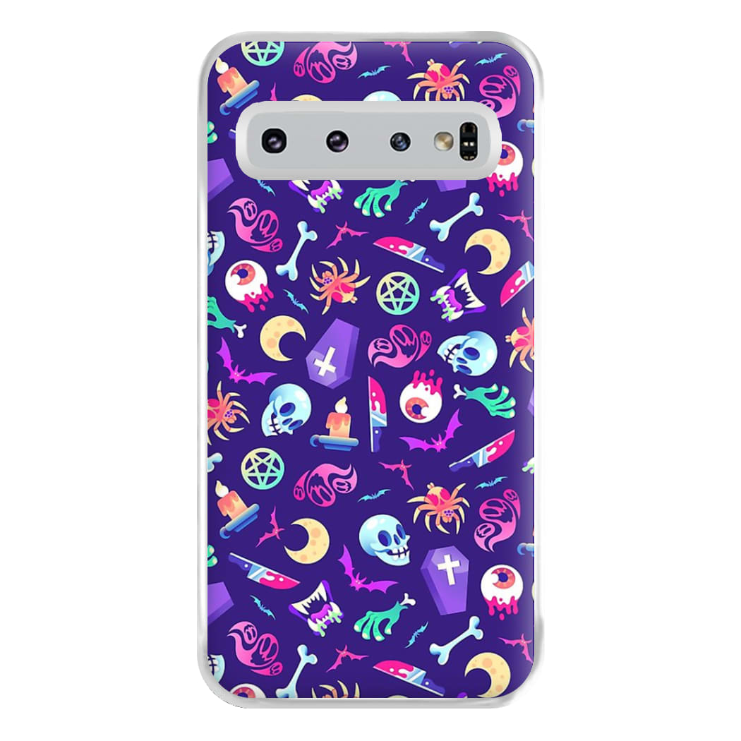 Horroriffic Halloween Pattern Phone Case for Galaxy S10 Plus