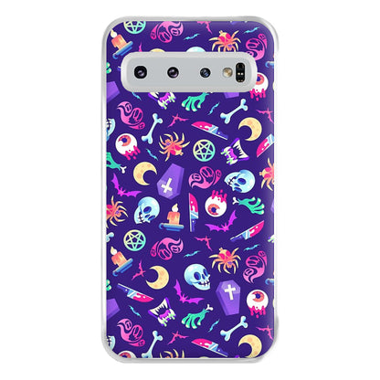 Horroriffic Halloween Pattern Phone Case for Galaxy S10 Plus