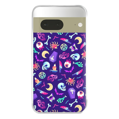 Horroriffic Halloween Pattern Phone Case for Google Pixel 7a