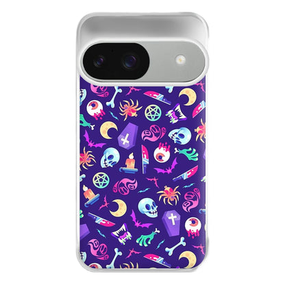 Horroriffic Halloween Pattern Phone Case for Google Pixel 9 / 9 Pro