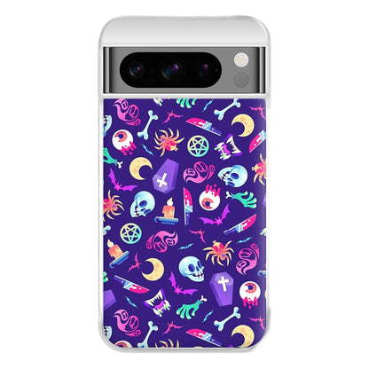 Horroriffic Halloween Pattern Phone Case for Google Pixel 8 Pro