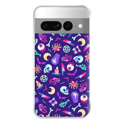 Horroriffic Halloween Pattern Phone Case for Google Pixel 7 Pro