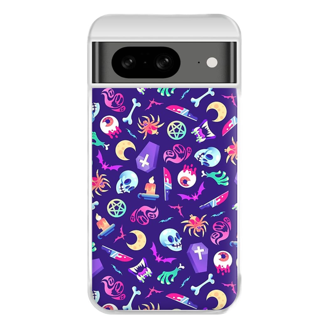 Horroriffic Halloween Pattern Phone Case for Google Pixel 8