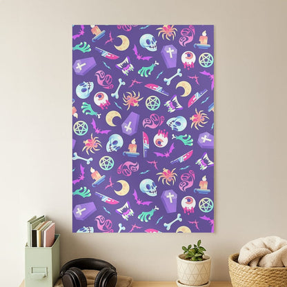 Horroriffic Halloween Pattern Poster