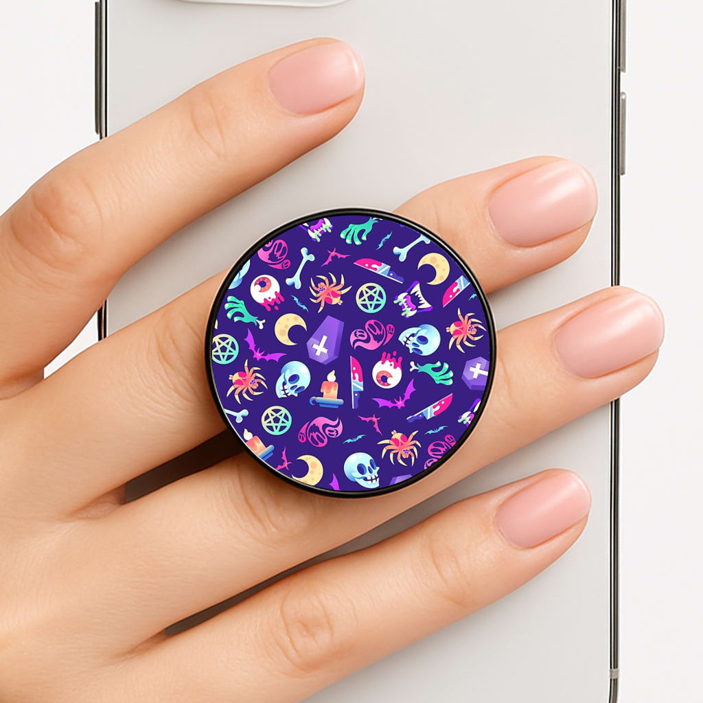 Horroriffic Halloween Pattern Phone Grip