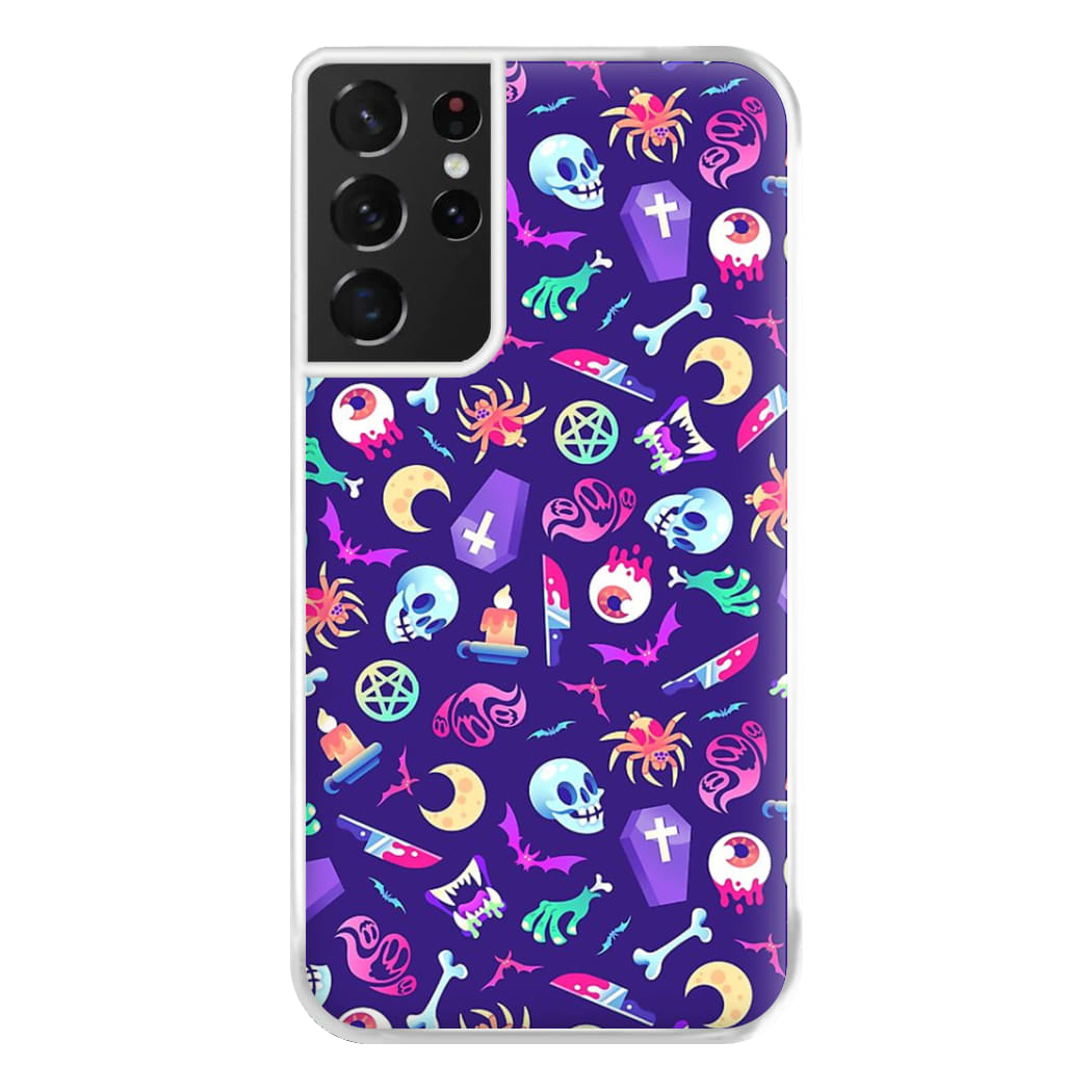 Horroriffic Halloween Pattern Phone Case for Galaxy S21 Ultra