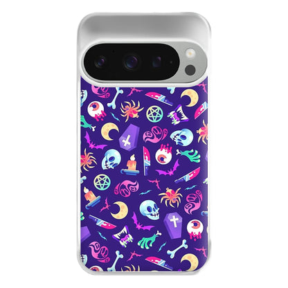 Horroriffic Halloween Pattern Phone Case for Google Pixel 9 Pro XL