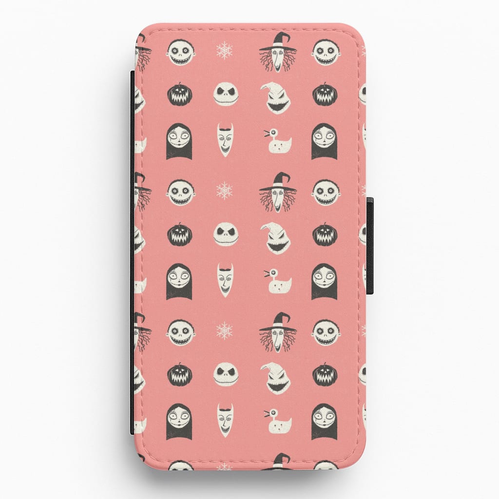 Horroriffic Halloween Pattern Flip / Wallet Phone Case