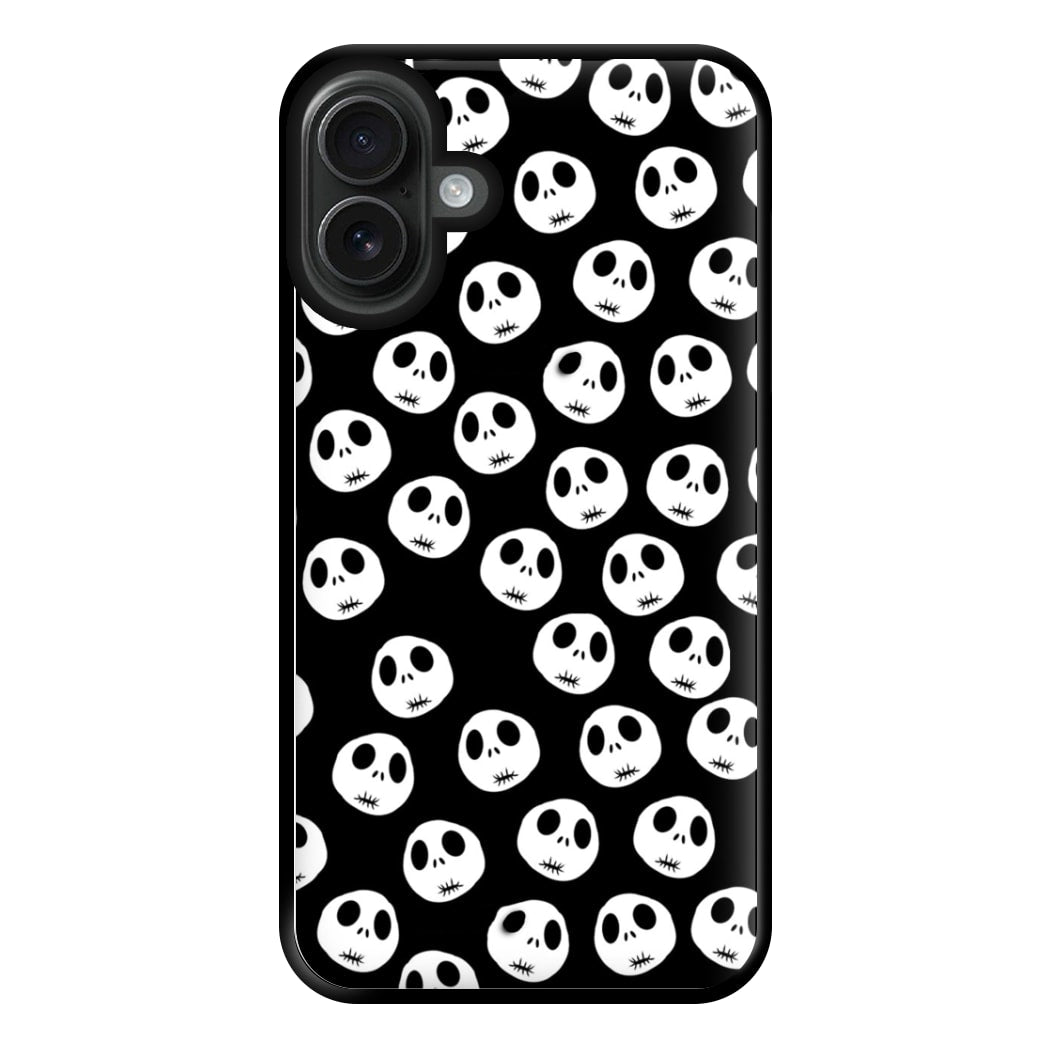 Jack Skellington Pattern - TNBC Phone Case for iPhone 16 Plus