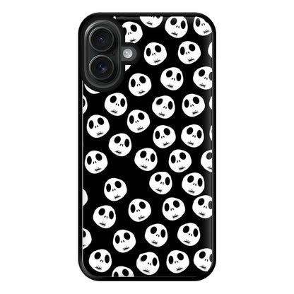 Jack Skellington Pattern - TNBC Phone Case for iPhone 16 Plus