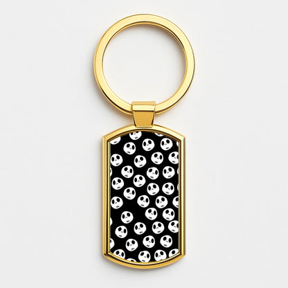 Jack Skellington Pattern - TNBC Gold Keyring
