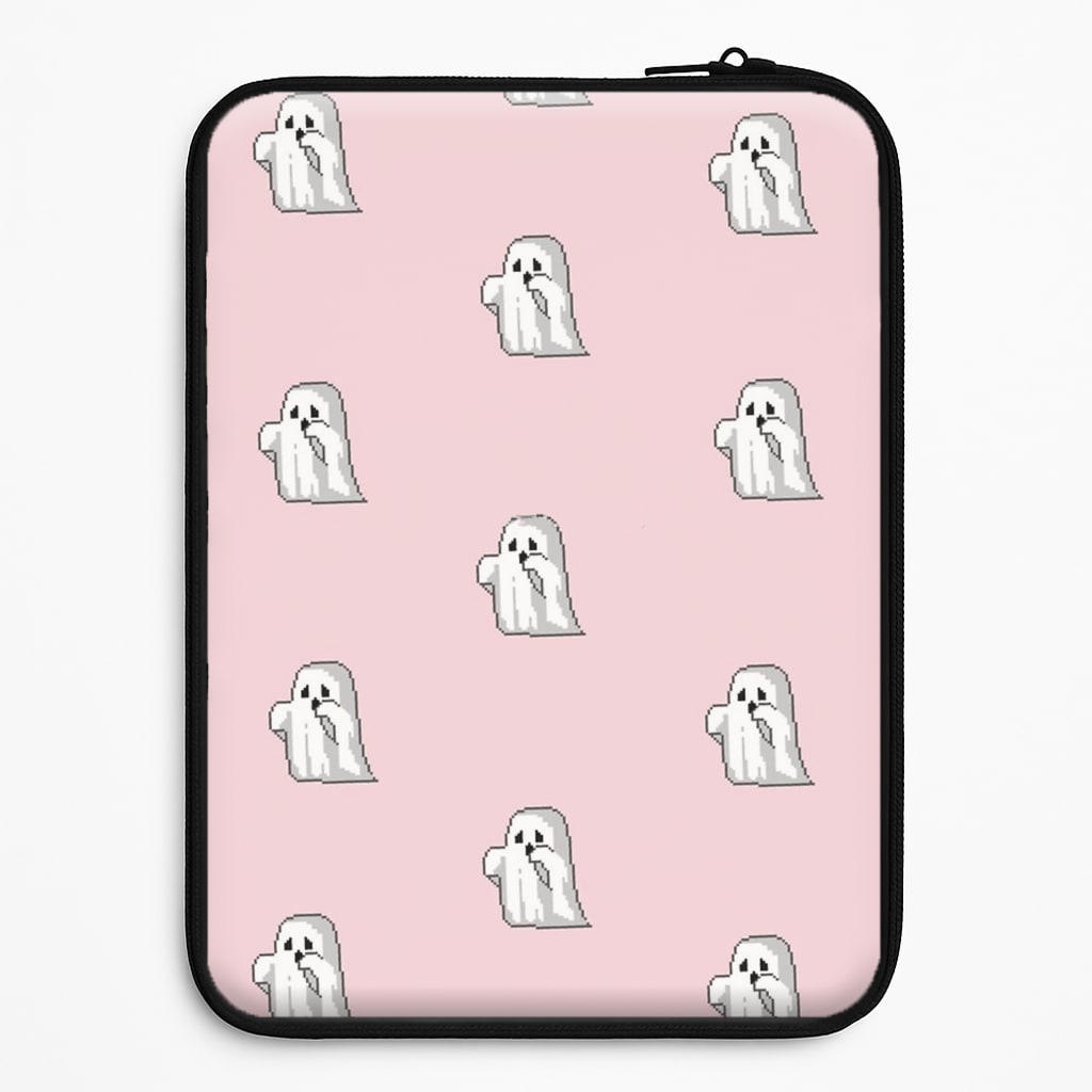Pastel Pixel Ghost Halloween Laptop Sleeve