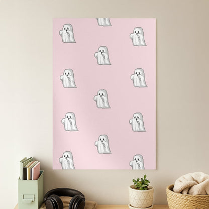 Pastel Pixel Ghost Halloween Poster