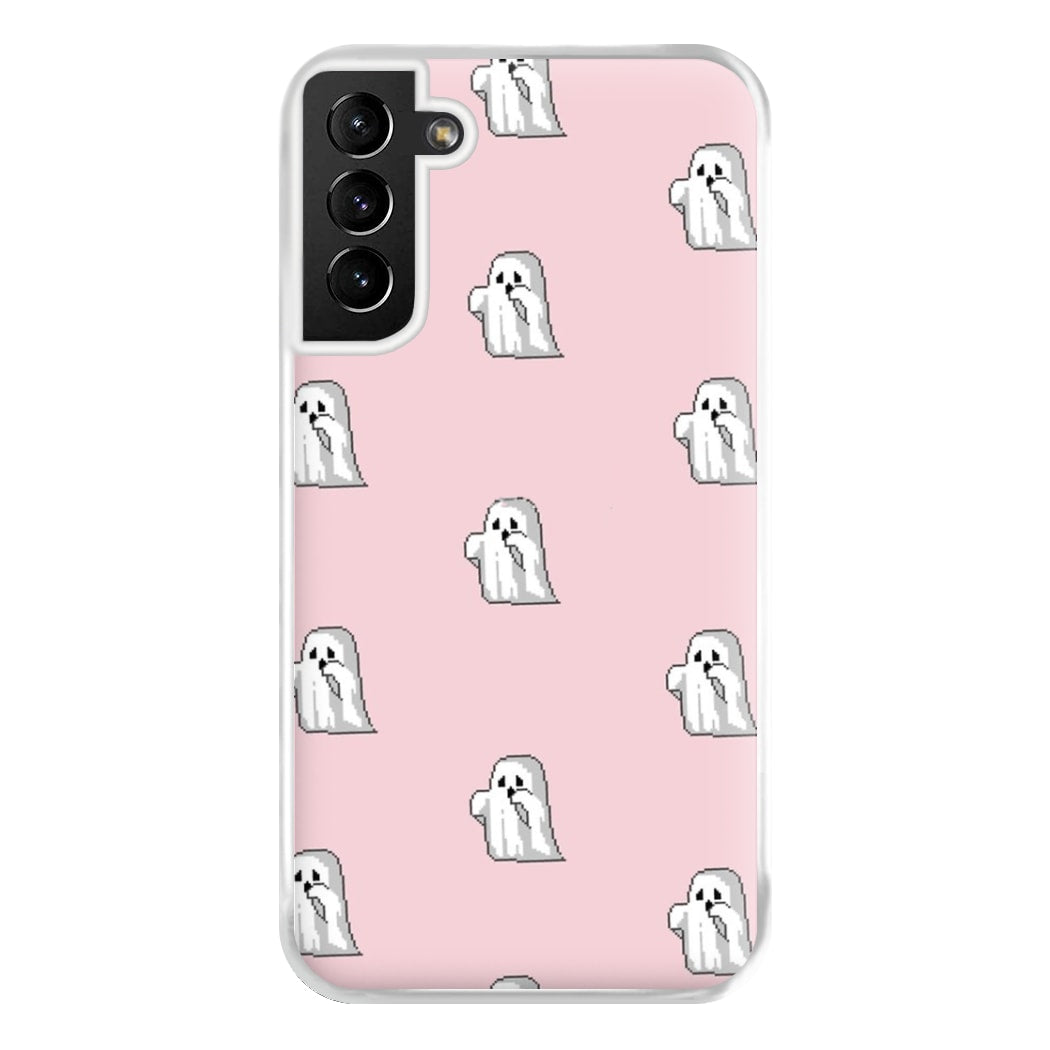 Pastel Pixel Ghost Halloween Phone Case for Galaxy S21 Plus