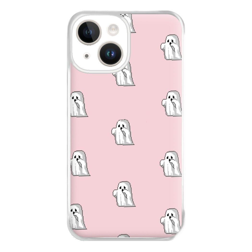 Pastel Pixel Ghost Halloween Phone Case for iPhone 14