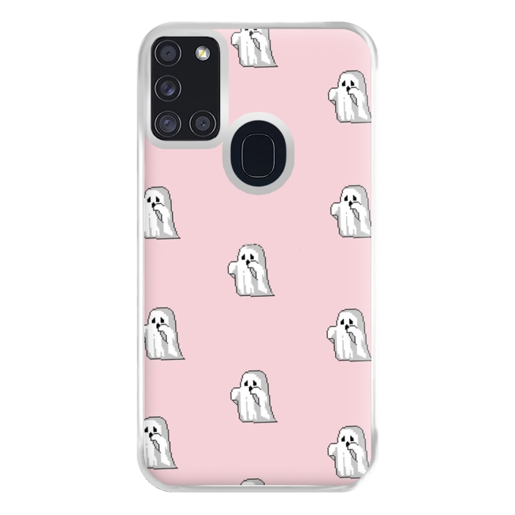 Pastel Pixel Ghost Halloween Phone Case for Galaxy A21s