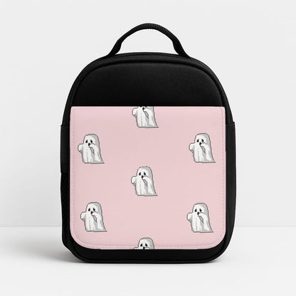 Pastel Pixel Ghost Halloween Insulated Lunchbox
