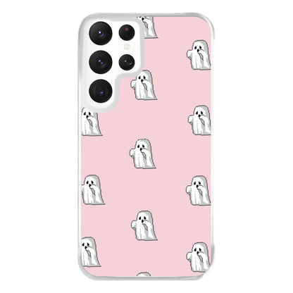 Pastel Pixel Ghost Halloween Phone Case for Galaxy S22 Ultra