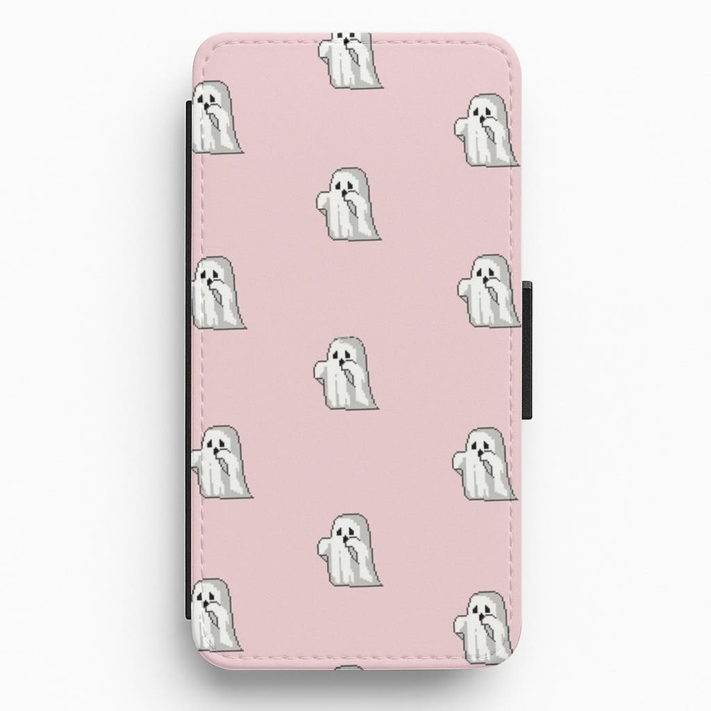 Pastel Pixel Ghost Halloween Flip / Wallet Phone Case