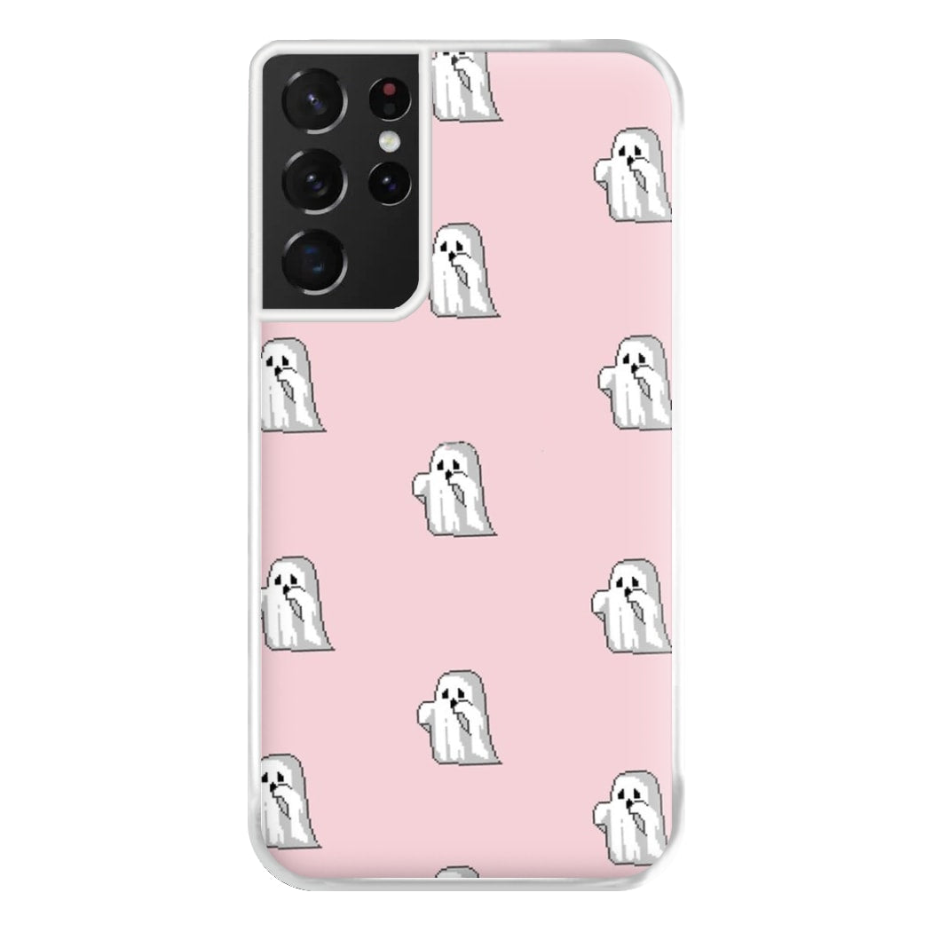 Pastel Pixel Ghost Halloween Phone Case for Galaxy S21 Ultra