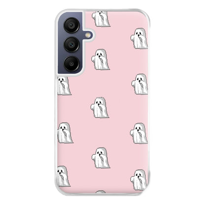 Pastel Pixel Ghost Halloween Phone Case for Galaxy A16