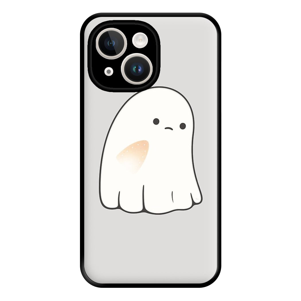 Sad Ghost Halloween Phone Case for iPhone 14 Plus