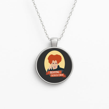 Resting Witch Face - Hocus Halloween Necklace