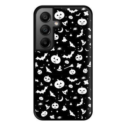 Black and White Halloween Pattern Phone Case for Google Pixel 8