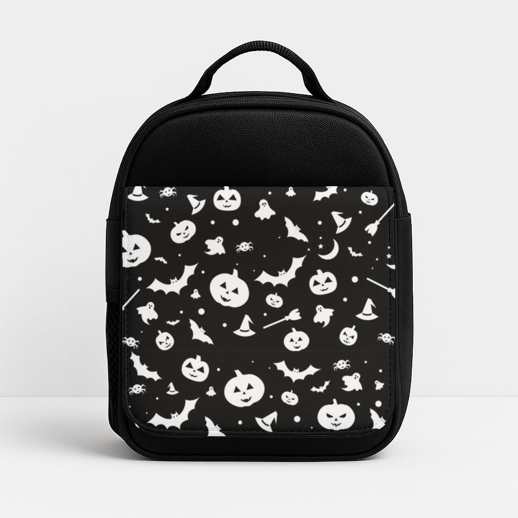 Black and White Halloween Pattern Lunchbox