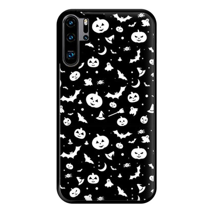 Black and White Halloween Pattern Phone Case for Huawei P30 Pro