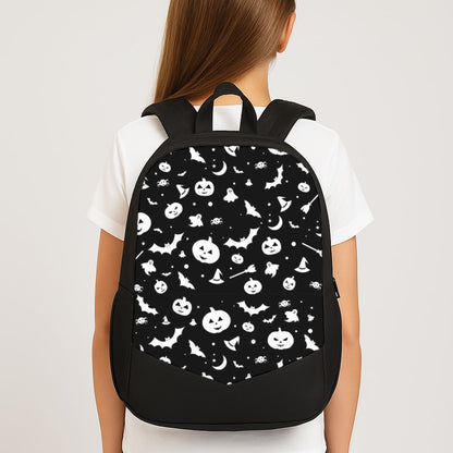 Black and White Halloween Pattern School Bag