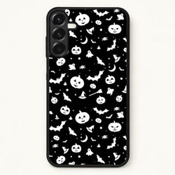 Black and White Halloween Pattern Phone Case for Galaxy A37