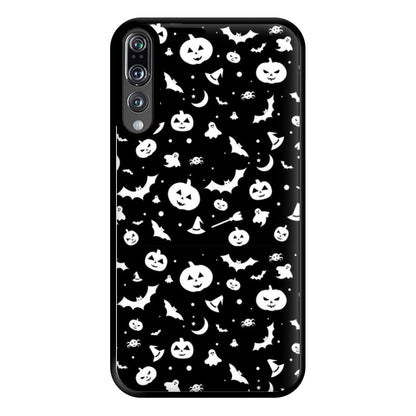 Black and White Halloween Pattern Phone Case for Huawei P20 Pro