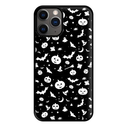 Black and White Halloween Pattern Phone Case for iPhone 12 Pro Max